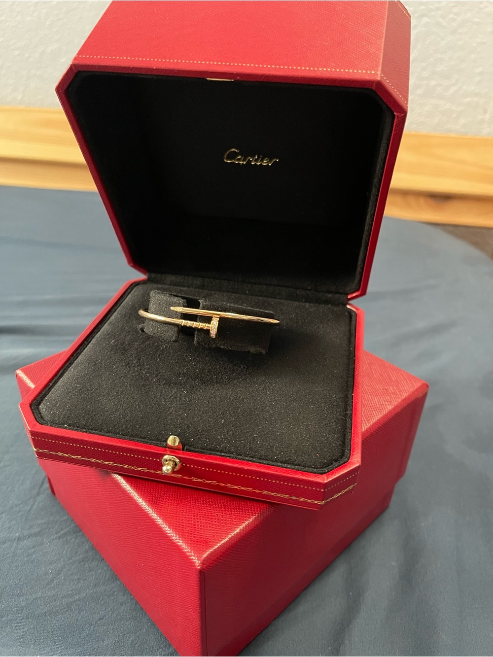 Authentic Cartier Yellow Gold Juste Un Clou Small with Diamonds Bracelet sz 15